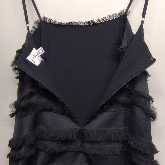 Princess Polly Mini Dress Women Size 8 Black Fringes Sleeveless Slim Fit - Picture 6 of 8